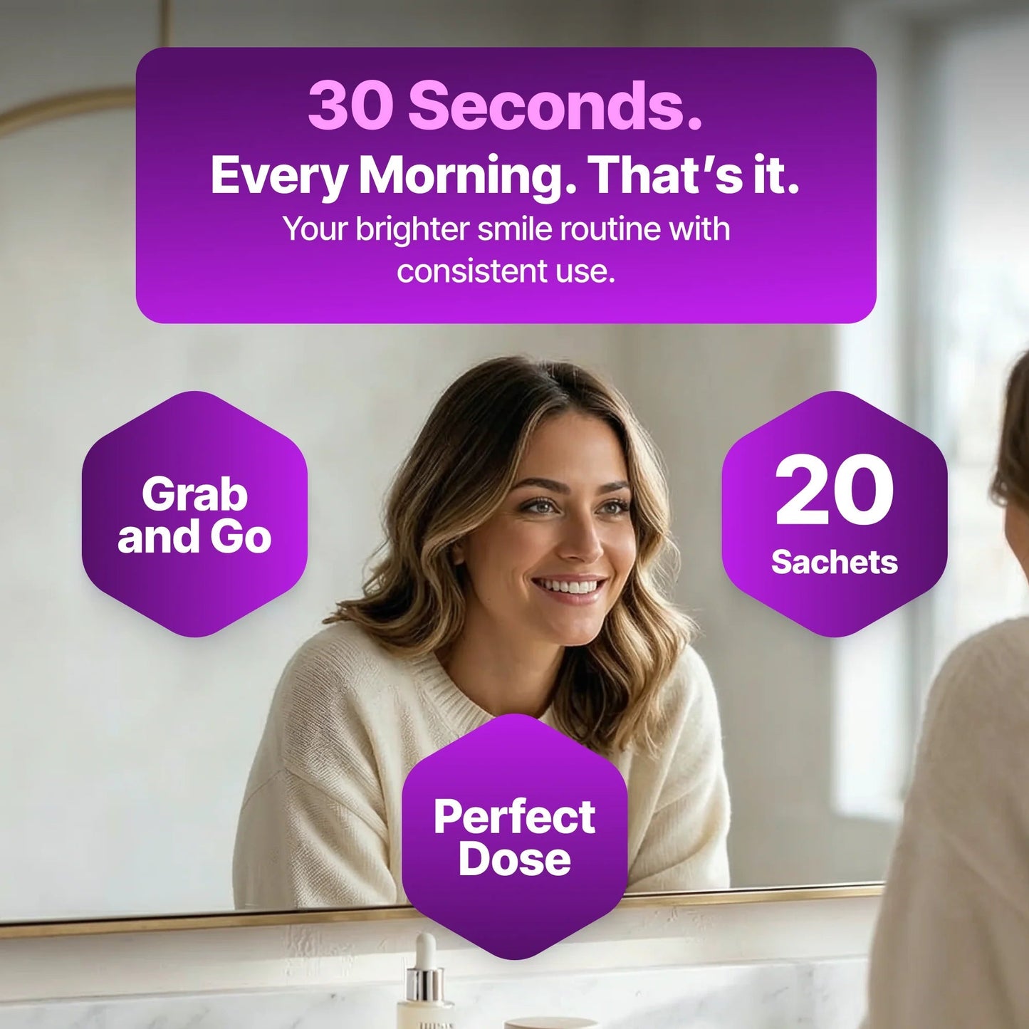 Merochar® Purple Mouthwash — 30-Second Color-Correcting Smile Brightener for Fresher Breath