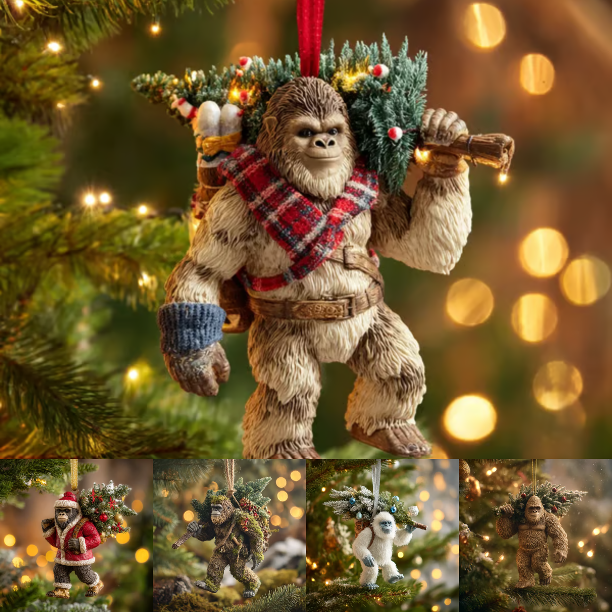 Miniyou™🎄👣Hugefoot Christmas Ornament – Myth Meets Holiday Magic 🌟