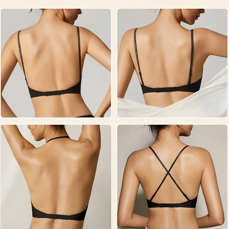 💞Deep V Low Back Backless Bra for A/B/C Cup - Seamless Invisible Bra