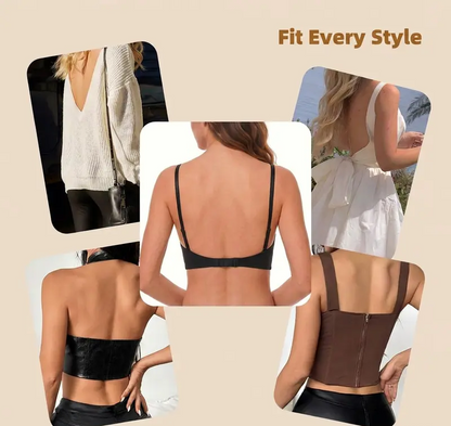 💞Deep V Low Back Backless Bra for A/B/C Cup - Seamless Invisible Bra
