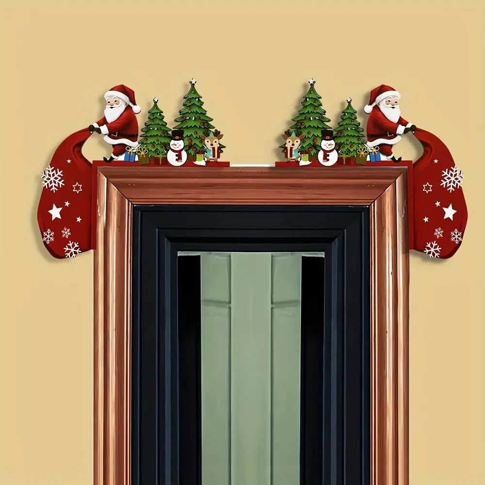 🎅🎄Christmas Door Frame Corner Wall Stickers & Door Corner Ornaments（副本）