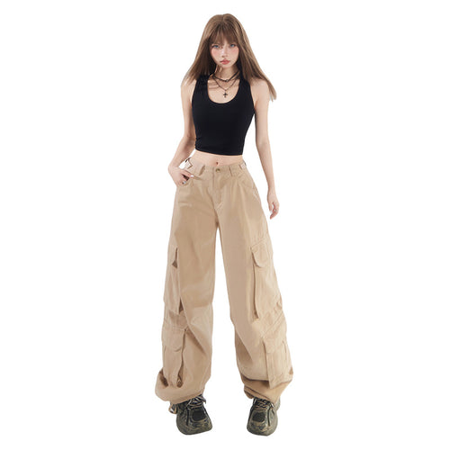 Women's Pants Casual High-Waisted Wide-Leg Trousers Floor-Length Drape