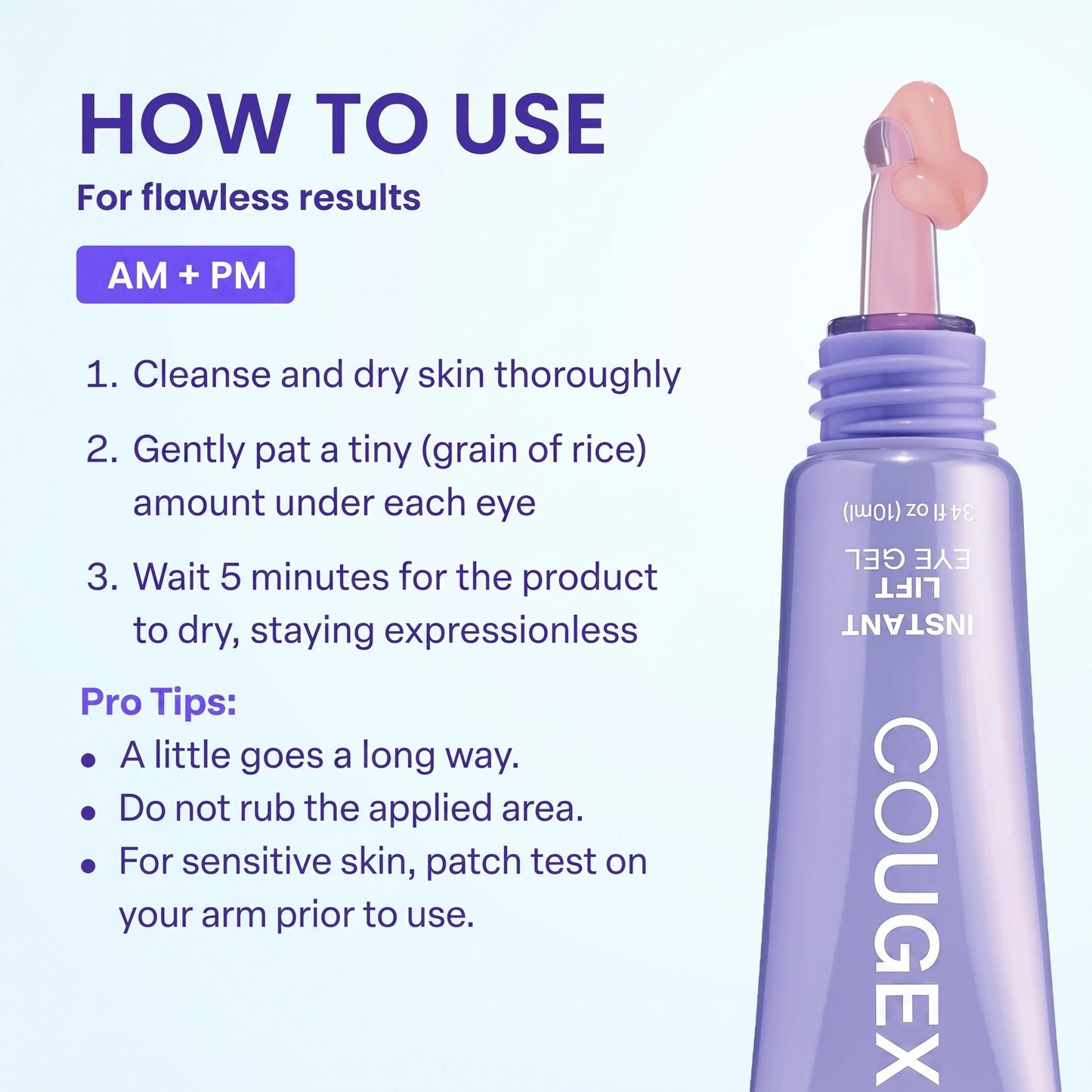 ✨ COUGEX Instant Lift Eye Gel – Smooth Wrinkles & Reduce the Look of Under-Eye Bags 👁️💜