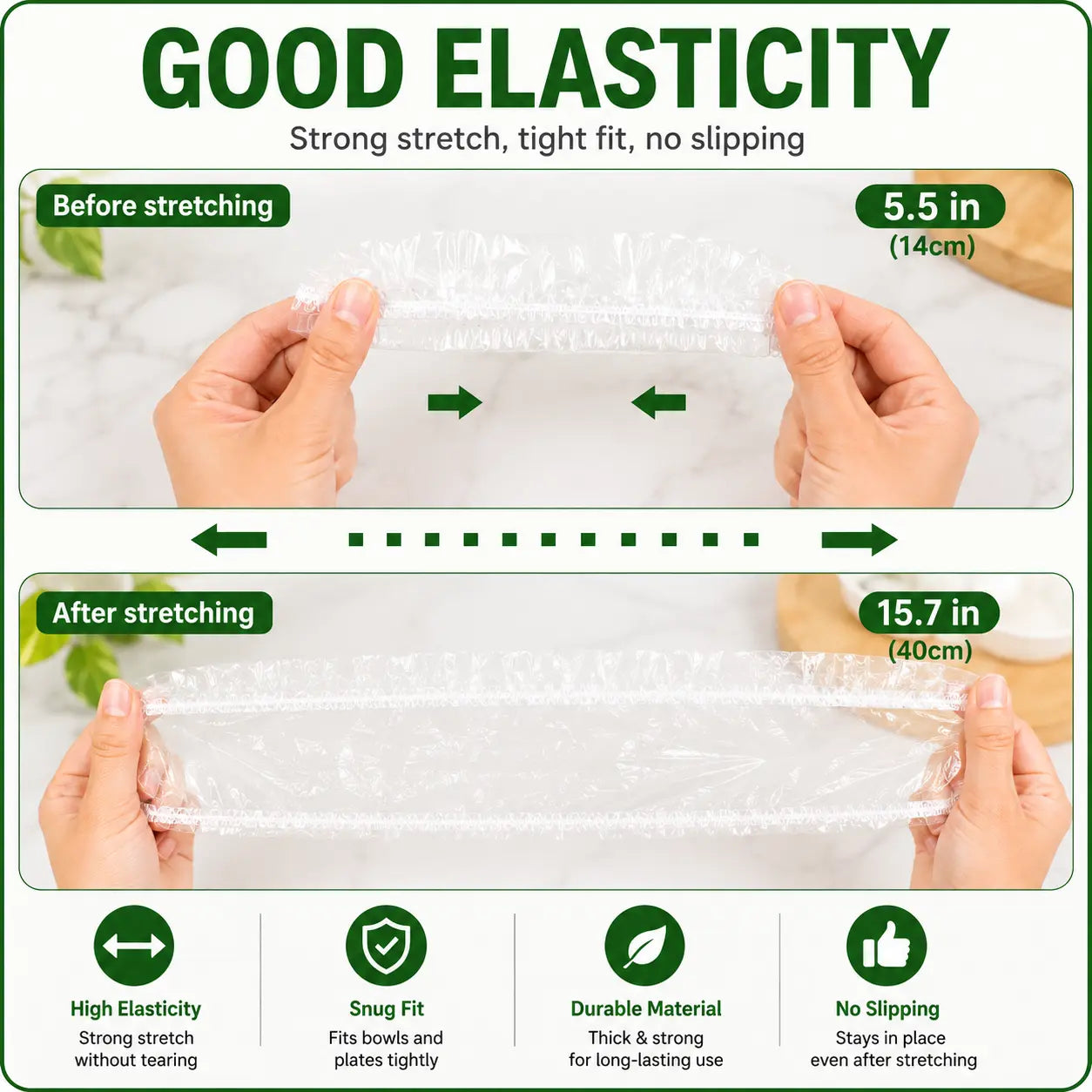 100PCS Disposable Stretch Food Covers, Elastic Kitchen Bowl & Plate Lids, Plastic Wrap Alternative for Food Storage & Leftovers Preservation