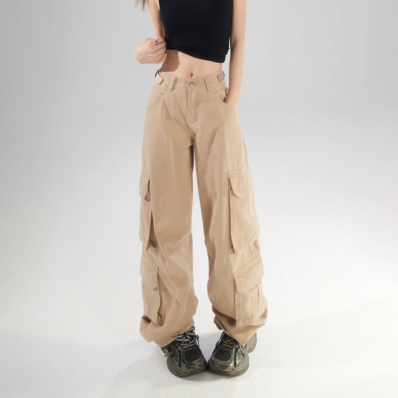 Women's Pants Casual High-Waisted Wide-Leg Trousers Floor-Length Drape