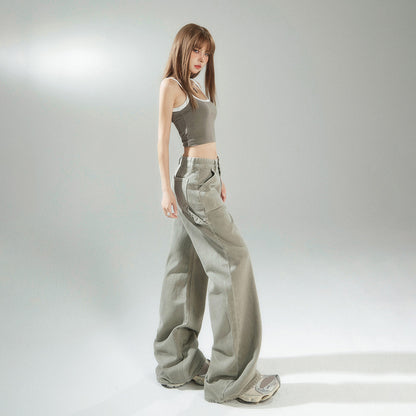 Loose Wide-Leg Pants, Boho Chic, Versatile Slimming Women's Denim Pants