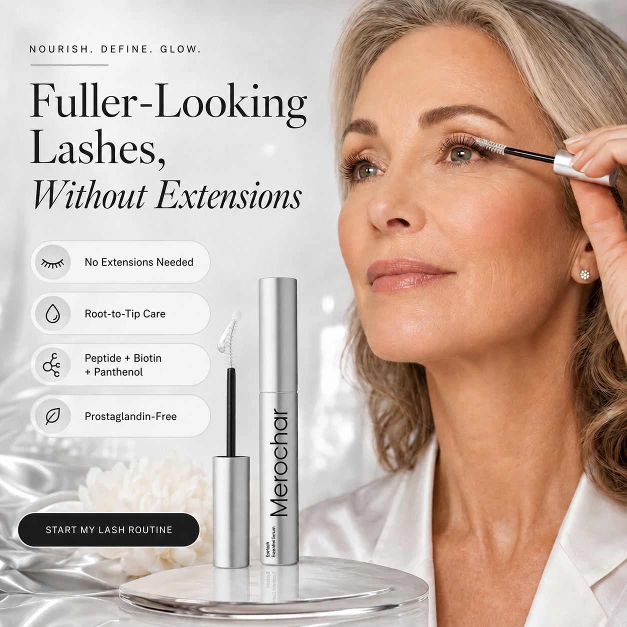 Merochar™ Korean Eyelash Growth Serum — Fuller, Thicker-Looking Lashes in 2 Weeks