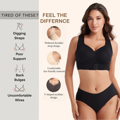 NESLEMY® Front-Closure Cross-Back Wireless Support Bra