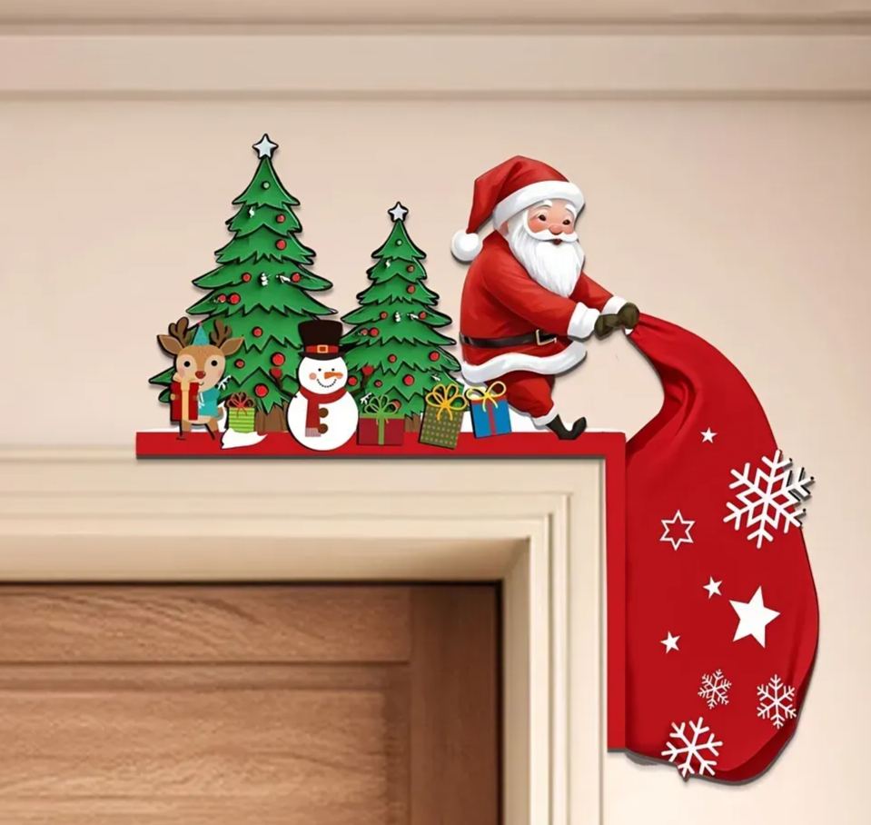 🎅🎄Christmas Door Frame Corner Wall Stickers & Door Corner Ornaments（副本）